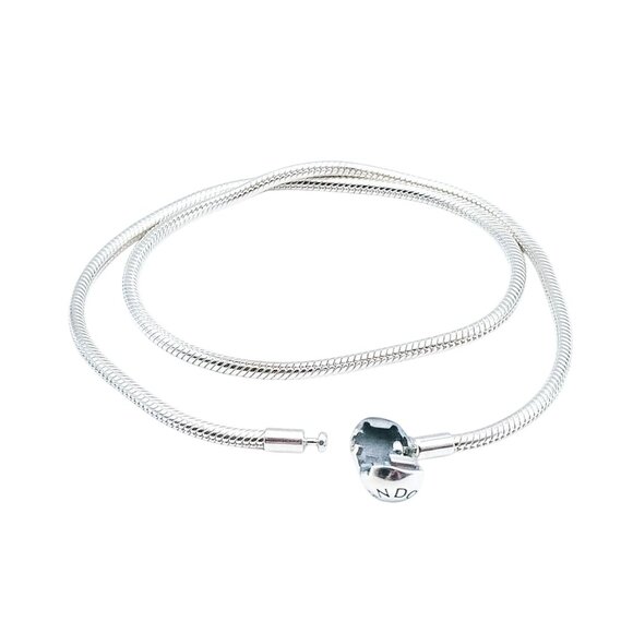 PANDORA Moments Smooth Sterling Silver Snake Chain Charm Necklace - 17.7 Inches - Picture 3 of 3